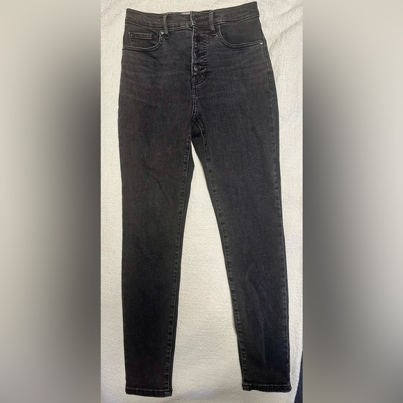 EVERLANE Black High Rise Skinny Jeans, Sz 27 Reg! - Picture 2 of 2
